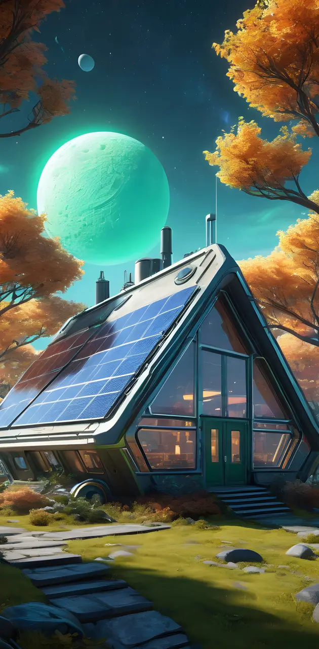 Viking Style Smart A Frame Lunarpunk Solarpunk House & Garden