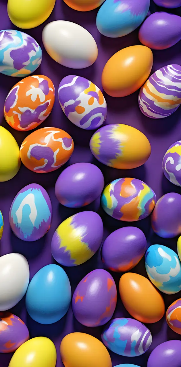 a group of painted eggs