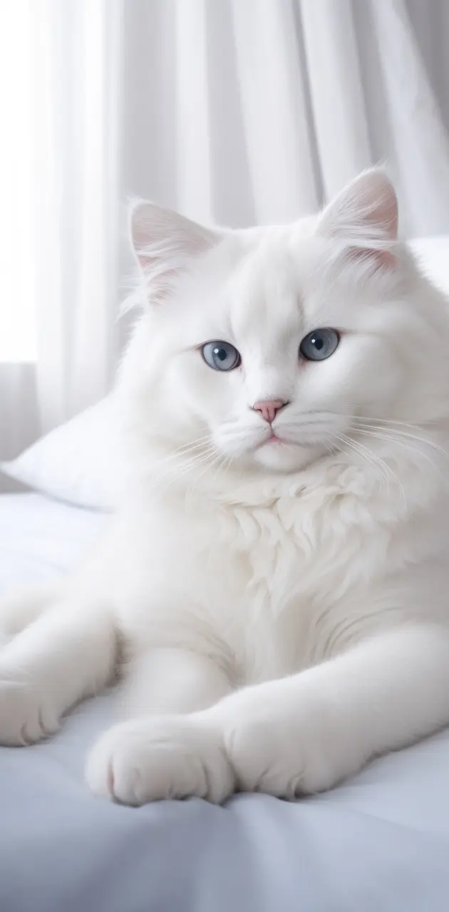  fluffy white cat
