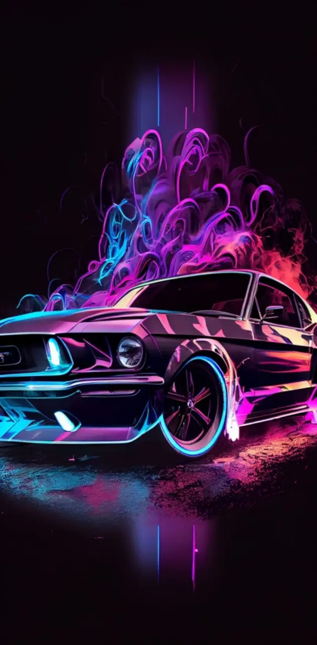 Mustang neon deportivo
