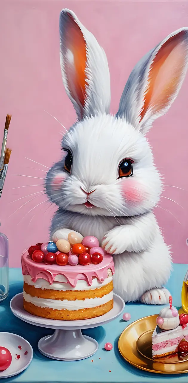 Bunny with cake