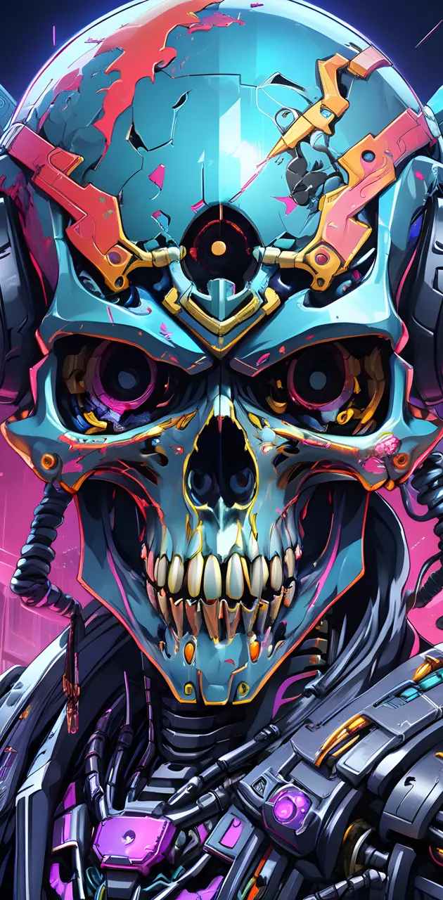 Cyber cool skull