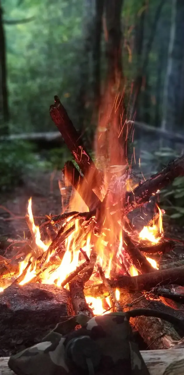 Hiking campfire