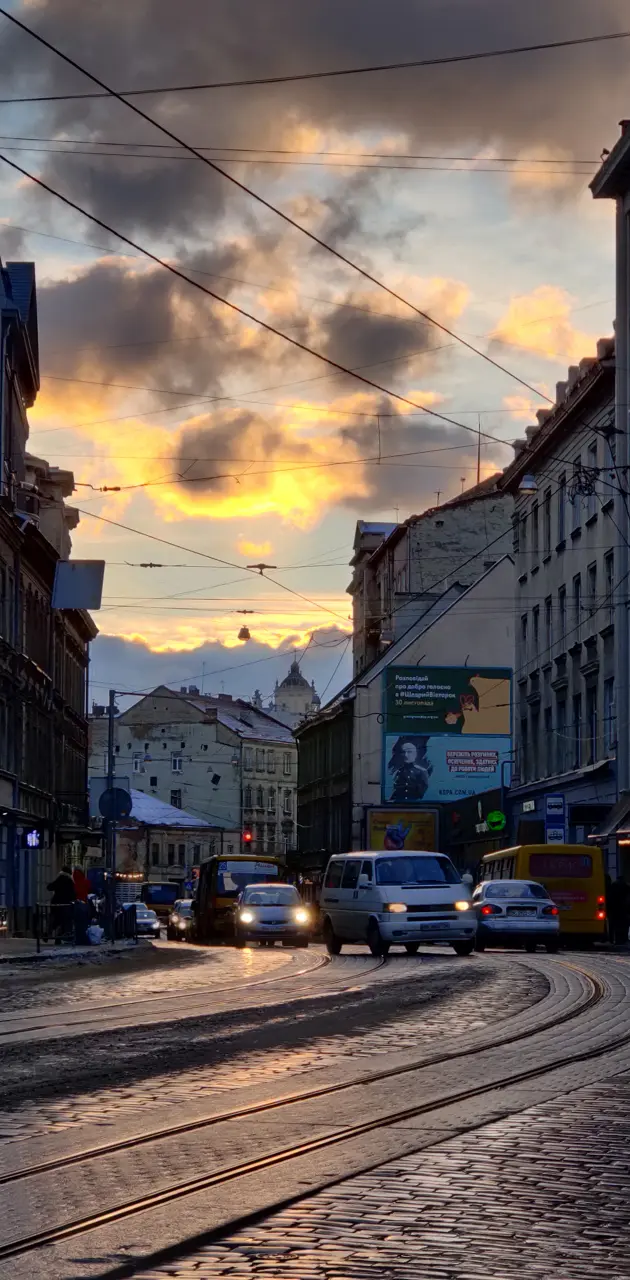 Lviv night and Sun