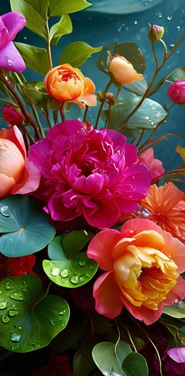 Colorful Bunch Of Flower Phone Wallpaper 