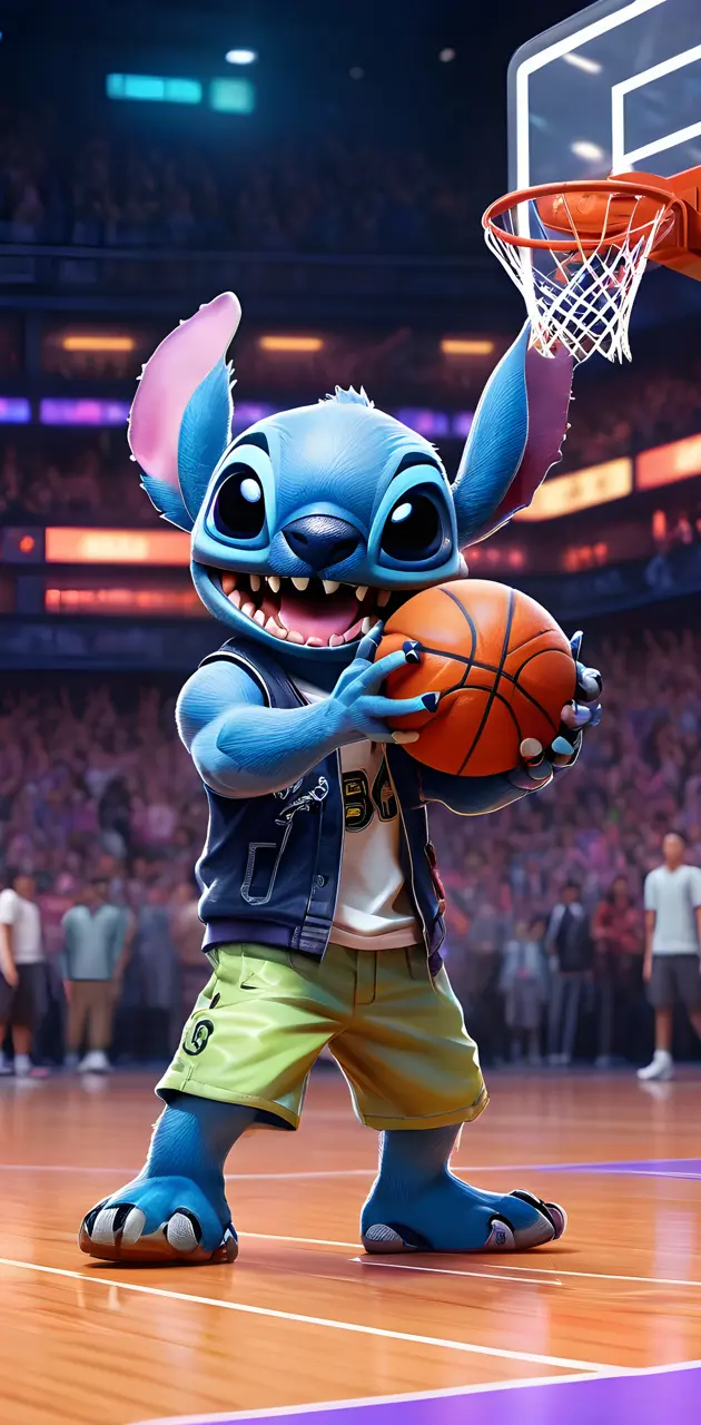 a person in a mascot garment holding a basketball