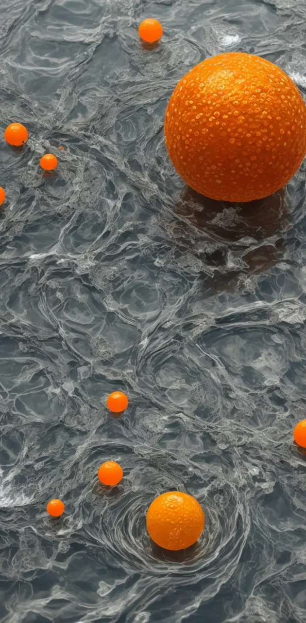 orange on a water.