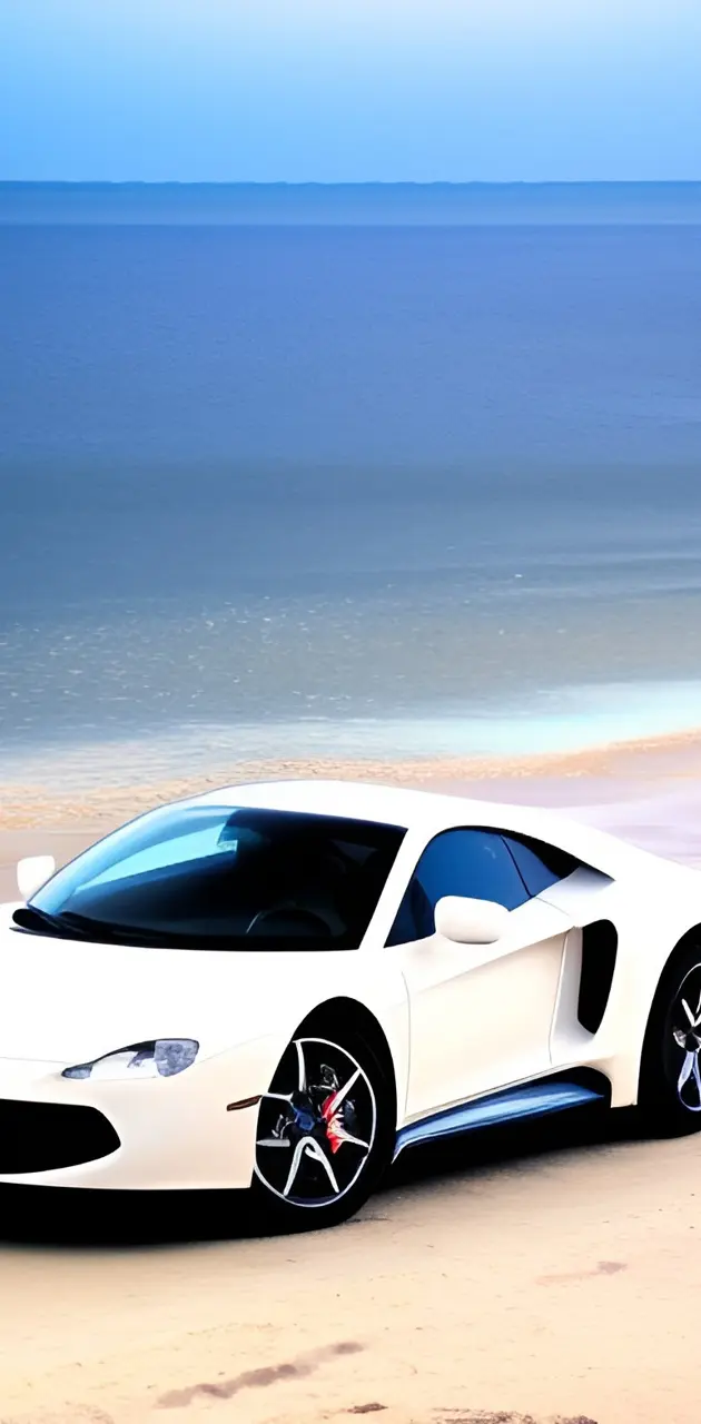 Sport car on beach
