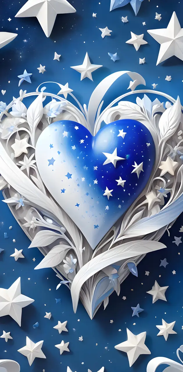 background pattern blue and hearts