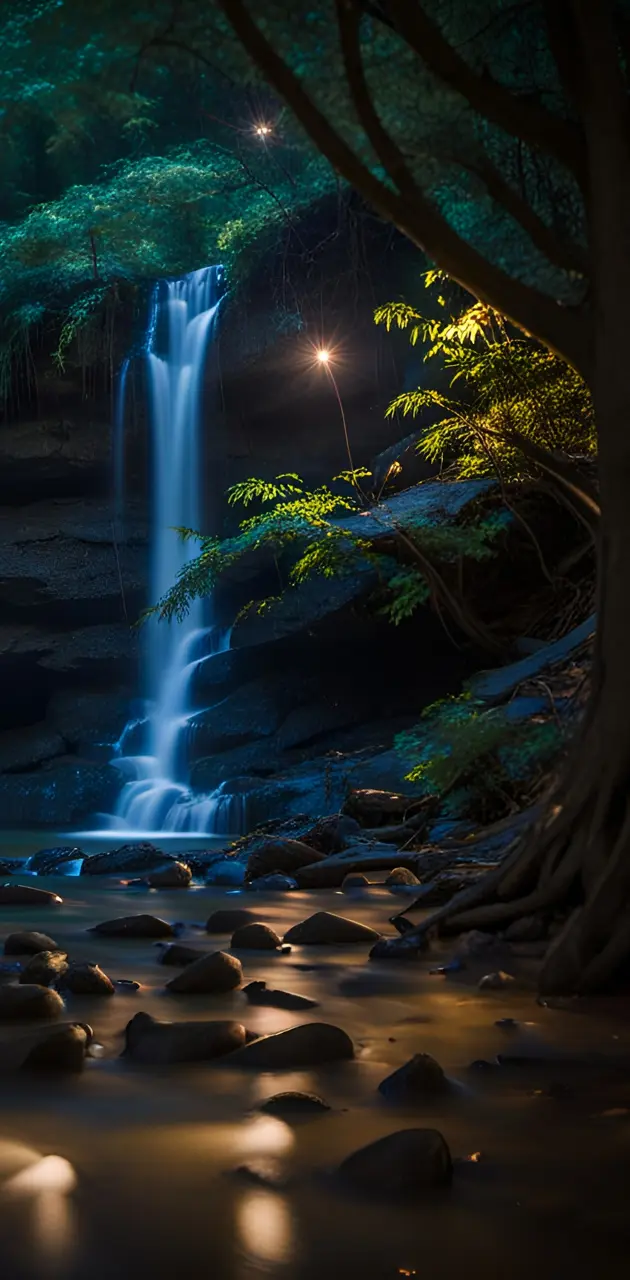 luminescent waterfall