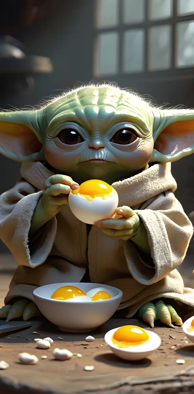grogu eating eggs #1