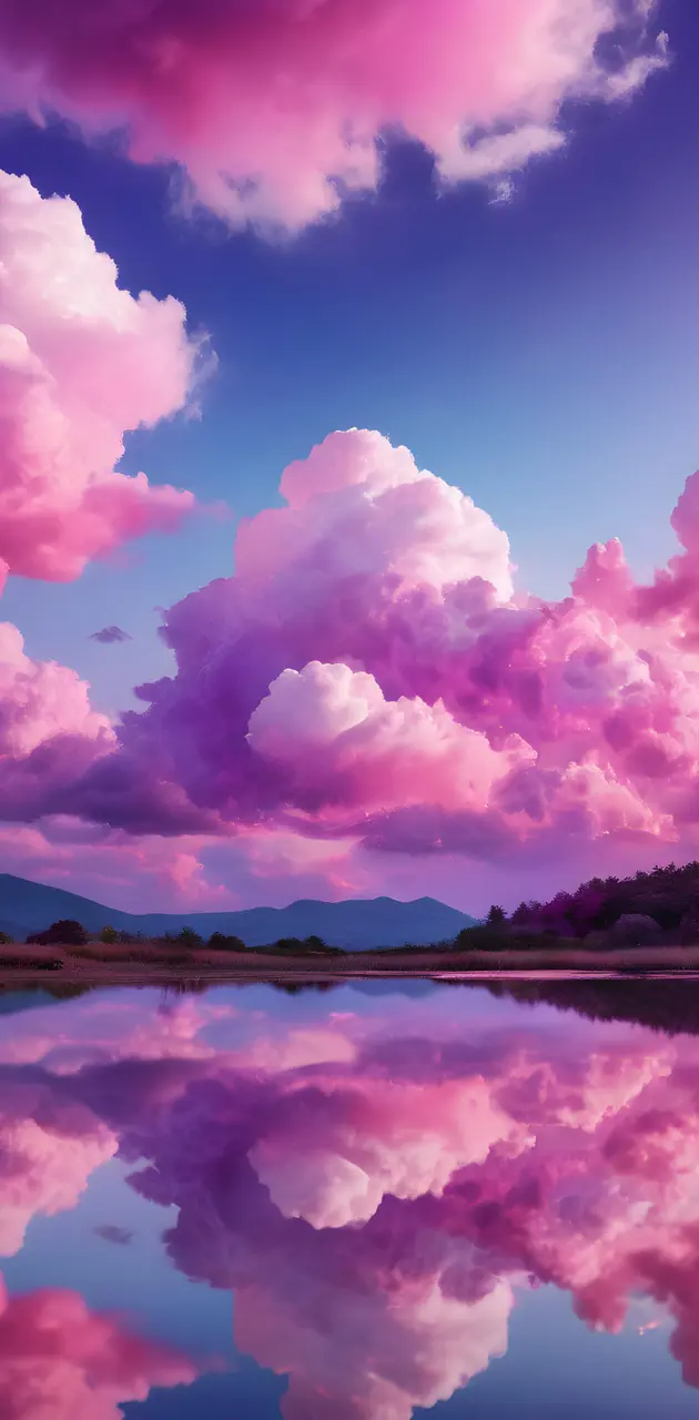 purple clouds and mountains
