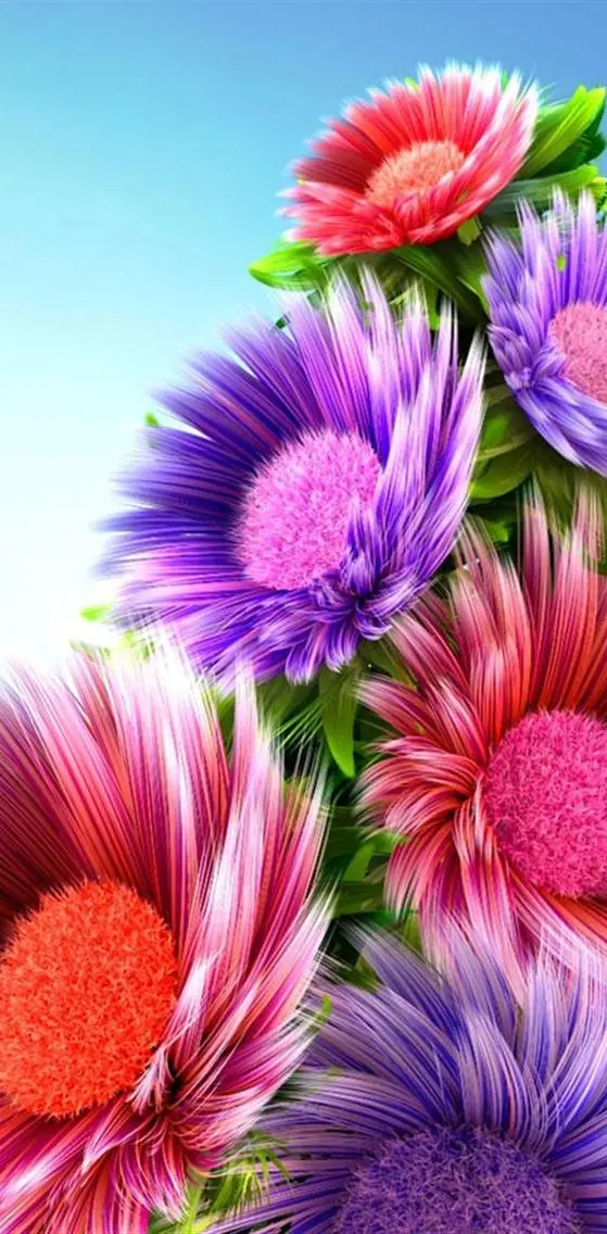3d Color Flowers