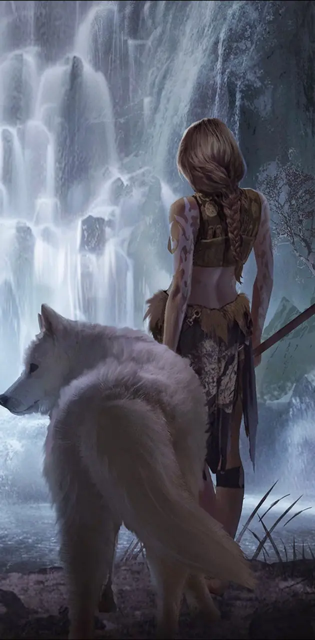 Girl and wolf