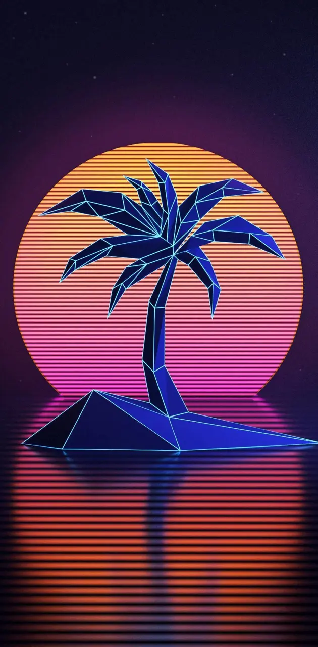 Synthwave palm