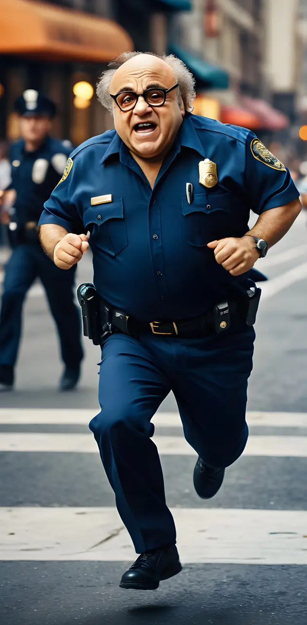 a police officer running