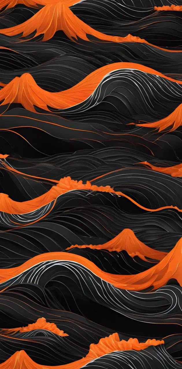 Black and Orange Waves