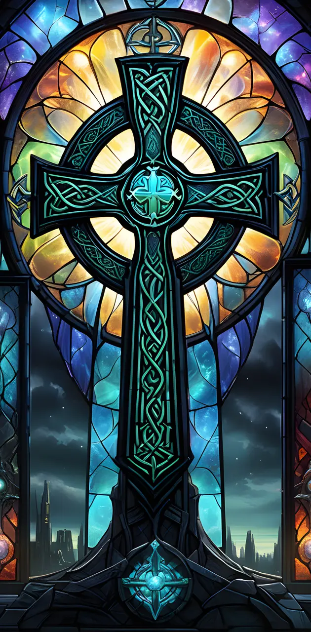 stained glad cross