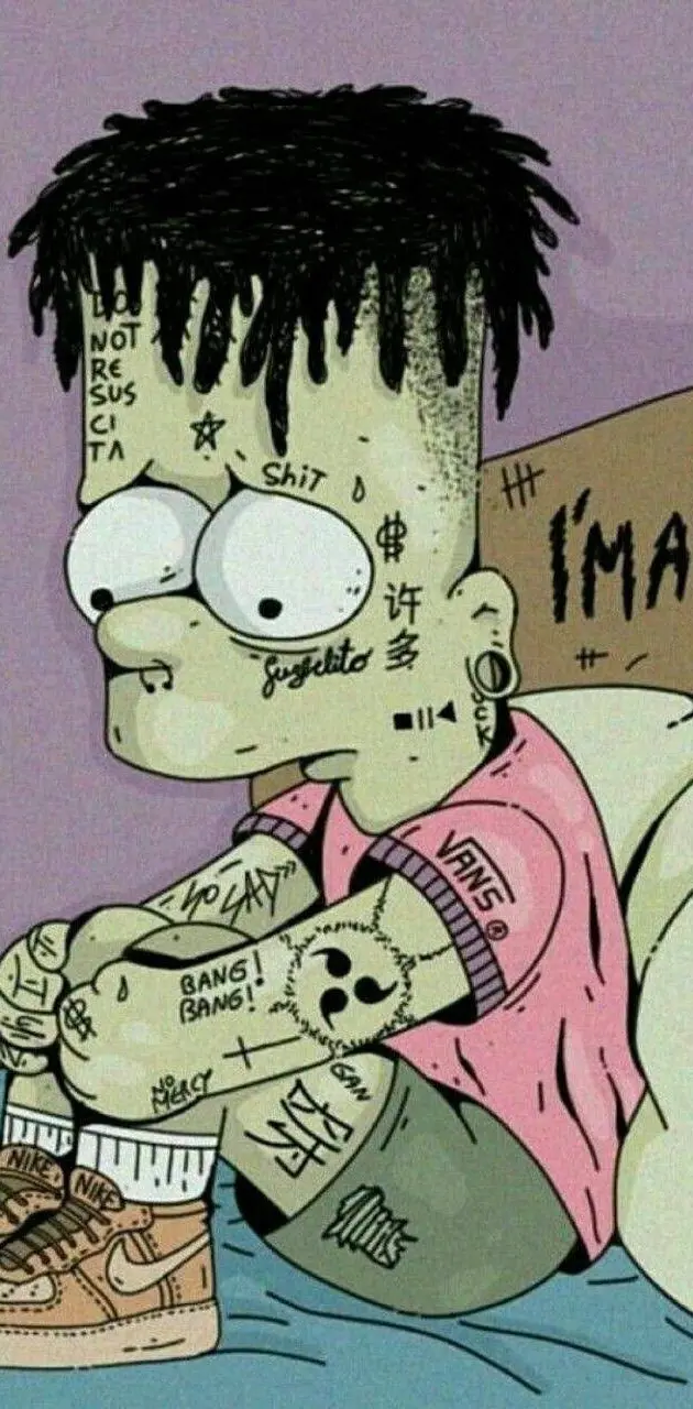 Download Sad Cartoon Bart Simpson Wallpaper
