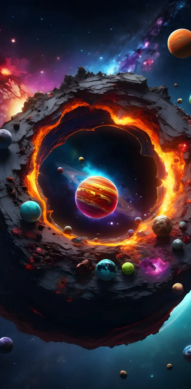 A dark hole eating planets