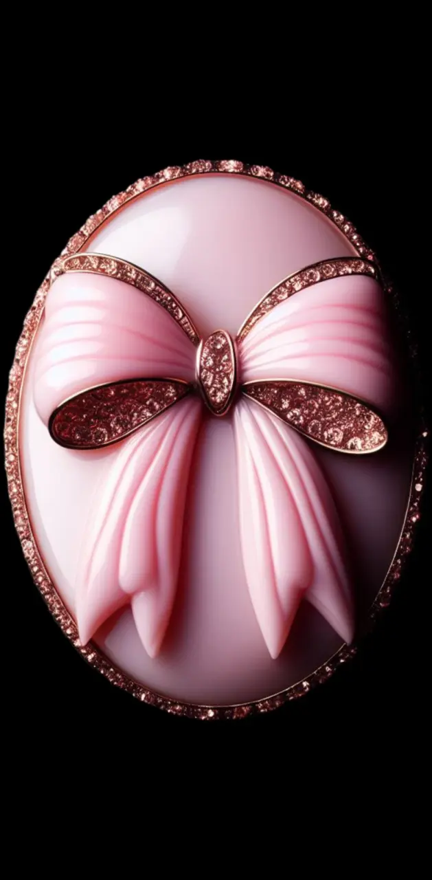 Pink Bow Cameo Brooch