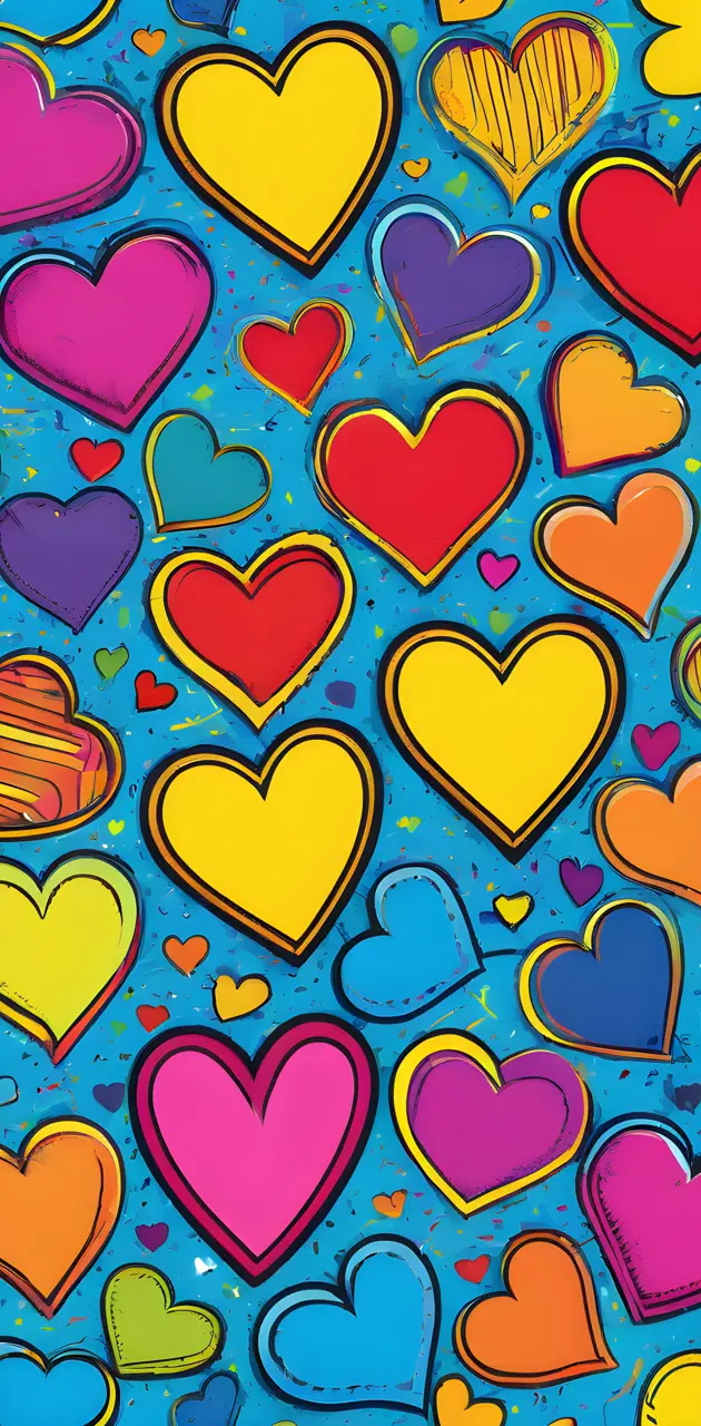 Colorful hearts