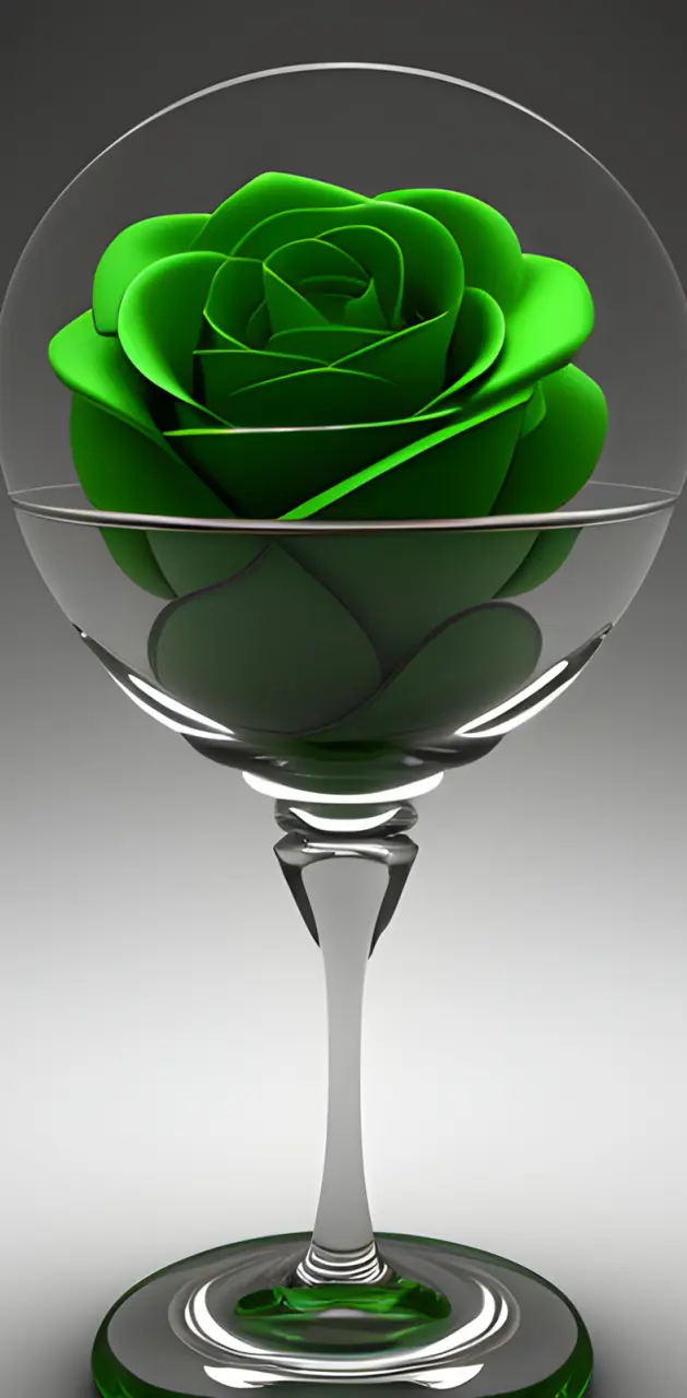 Green Rose Bowl Glass