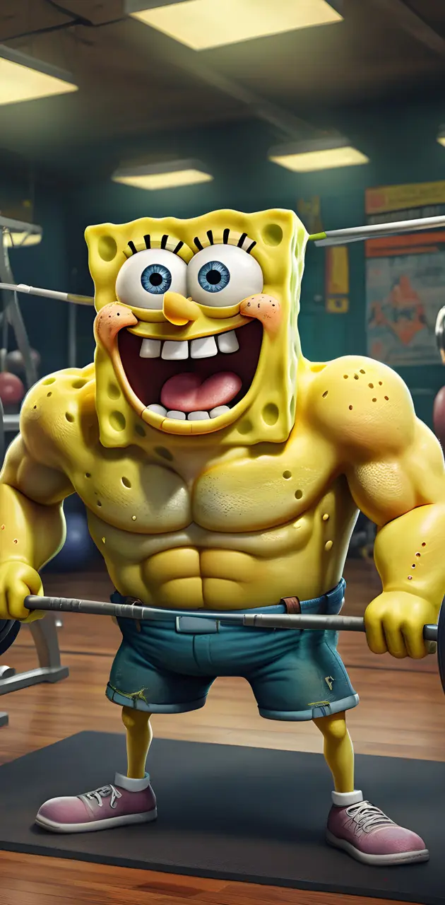 Spongebob gymming