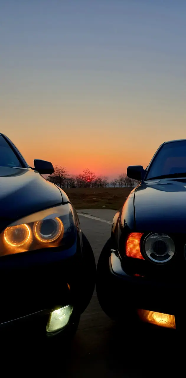 BMW and sunset