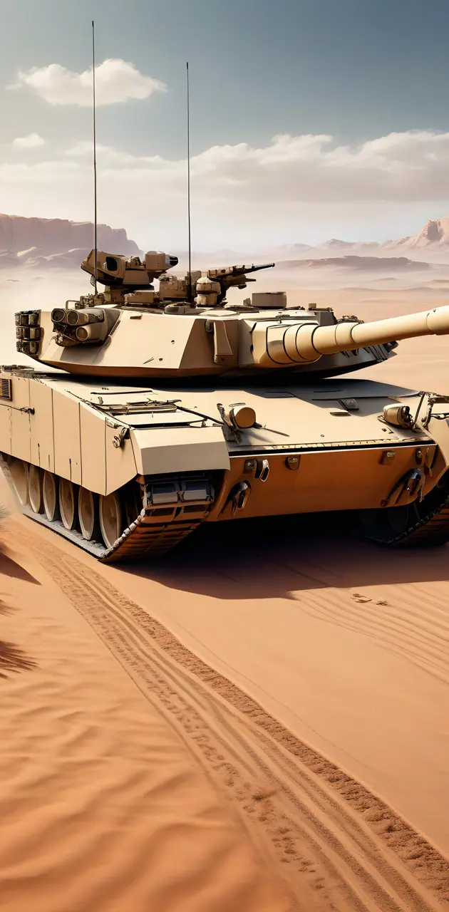 Abrams tank out in the desert