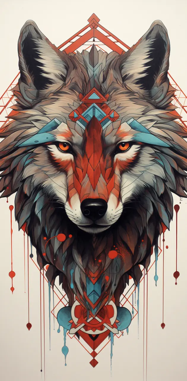 Geometrical Wolf Art