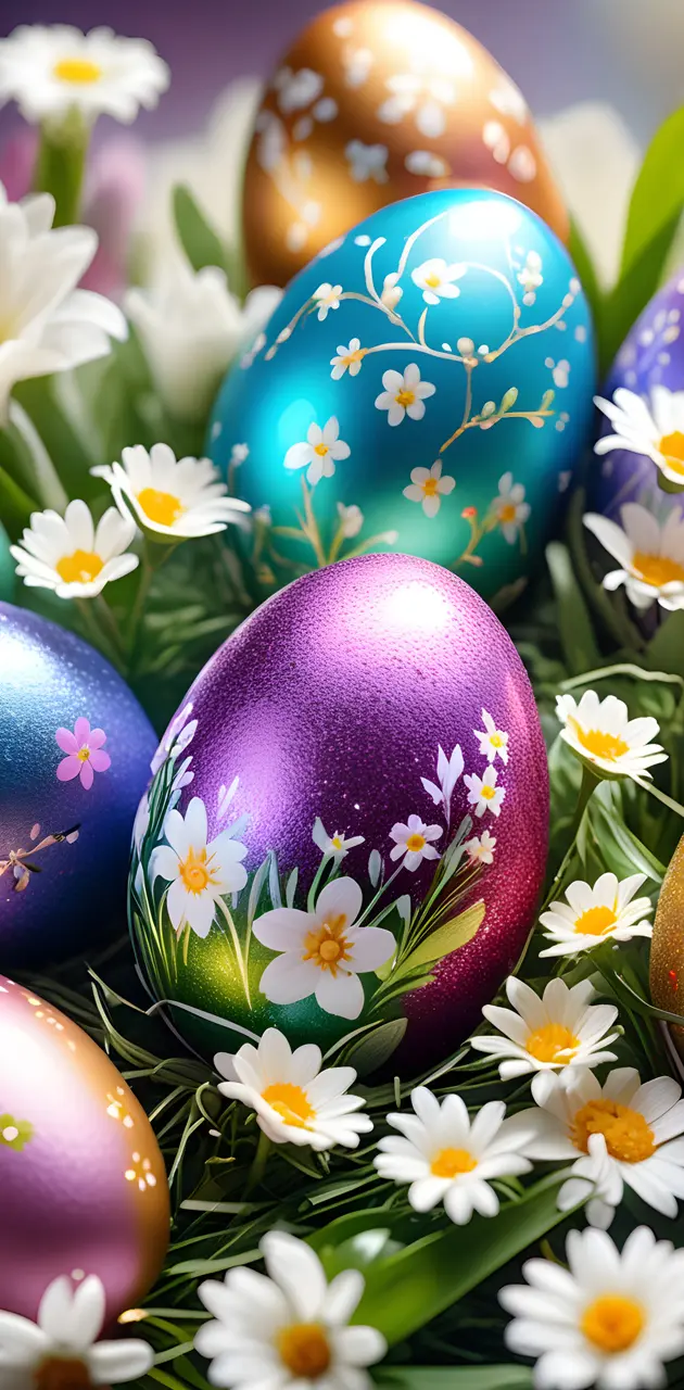 Shimmery Easter eggs