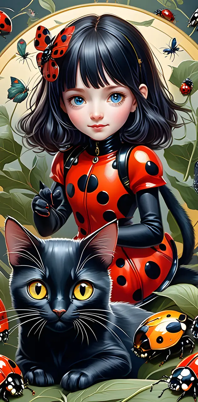ladybug and Black cat