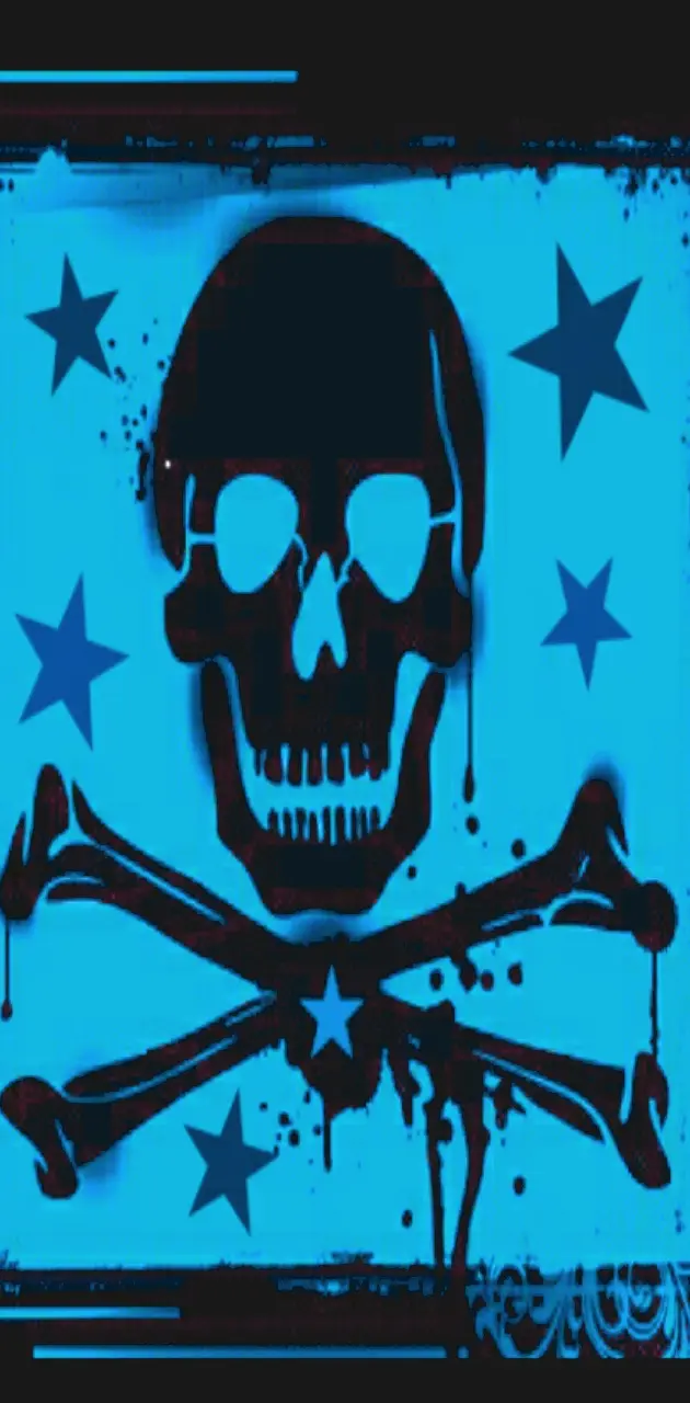Blue Star Skull