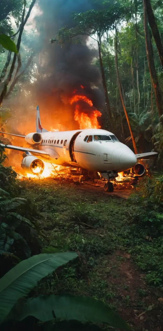 A plane crashed in the jungle