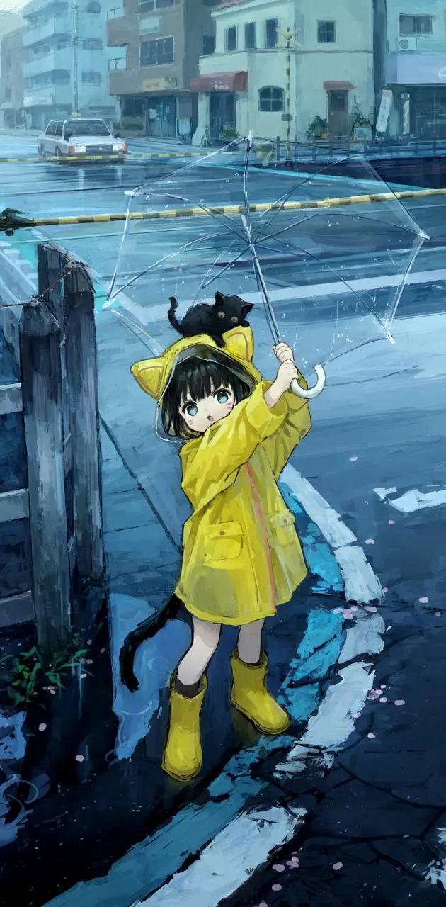 Neko Yellow raincoat