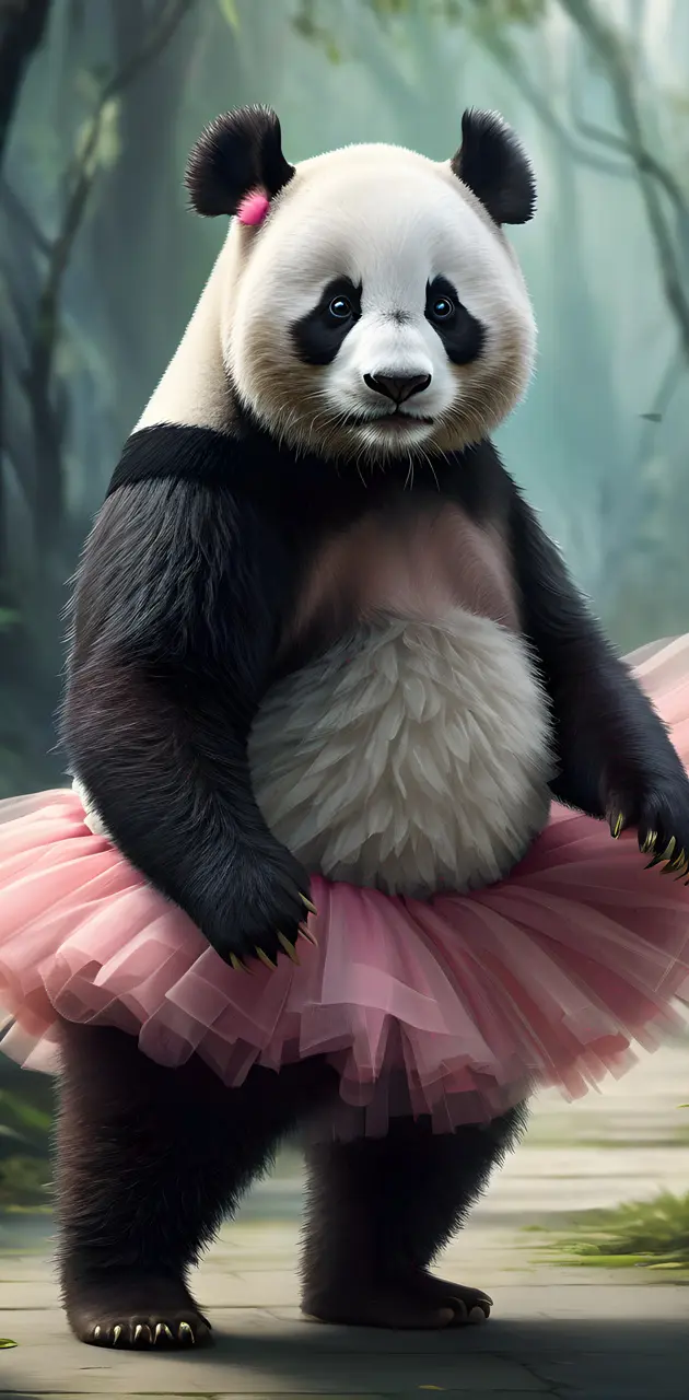 panda wearing a tutu