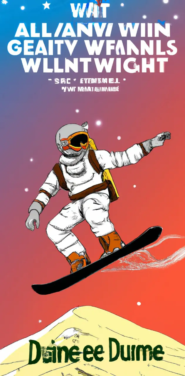 astronauts on a snowbo