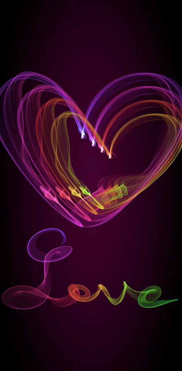 Neon love heart Wallpapers Download