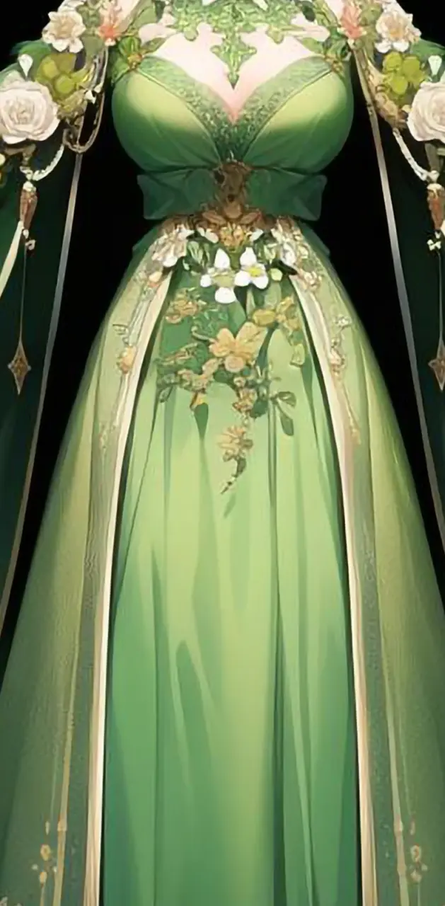 Green Rose Dress