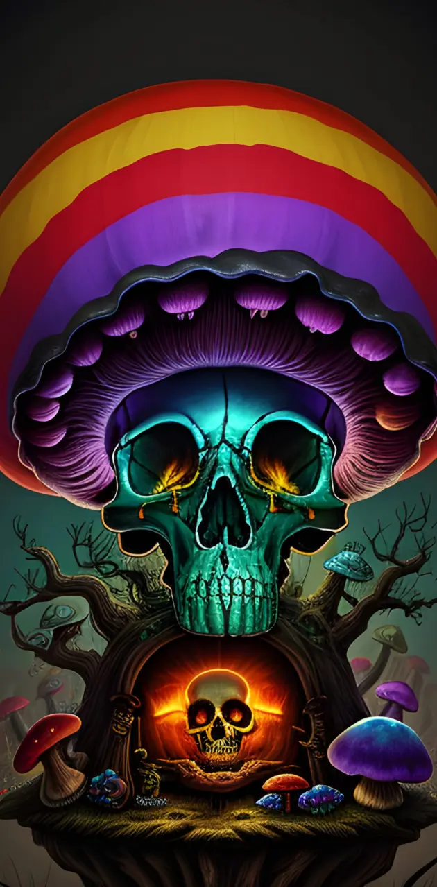 mushroom trip skulls