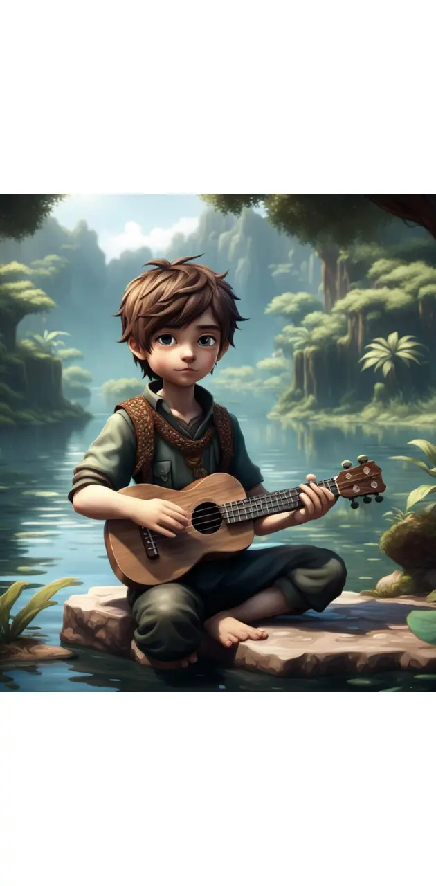 Boy with ukulele 