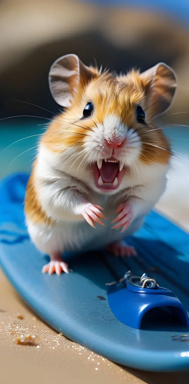 a rodent with its mouth open