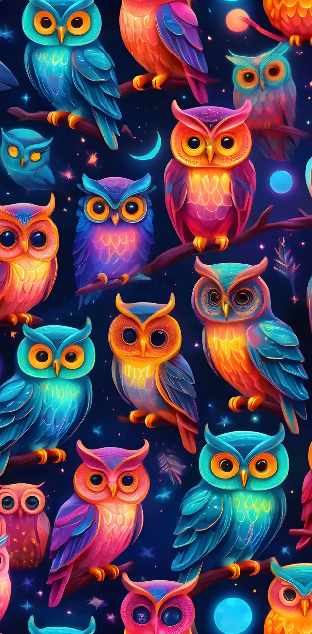 Owls glowing