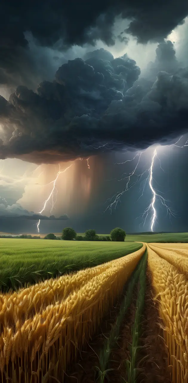 Storm in a wheat field