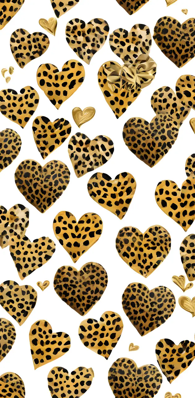 leopard print hearts