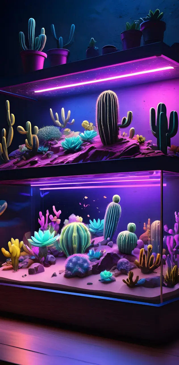 UV Cactus Vivarium Lunarpunk Bioluminescent Inspiration