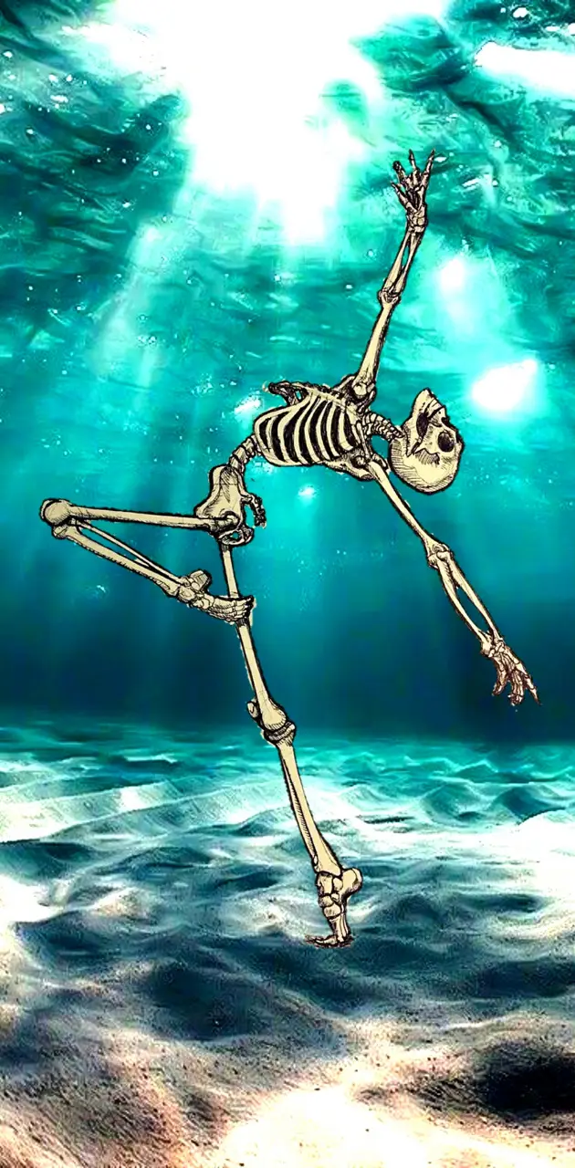 Skeleton under water