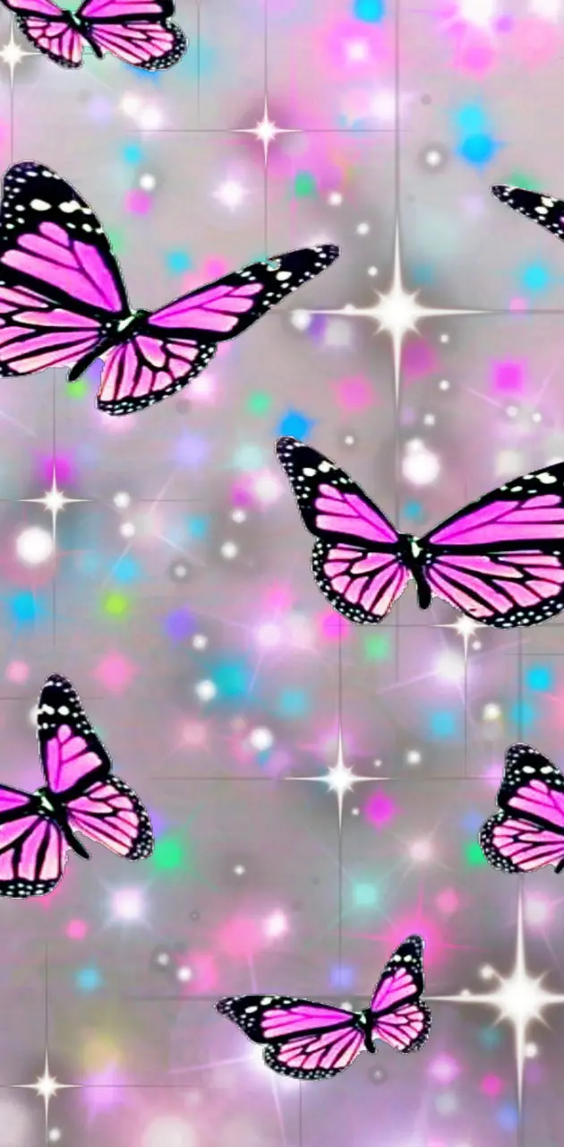 Pink butterfly sparkle wallpaper by snailtrailz - Download on ZEDGE™ | f103