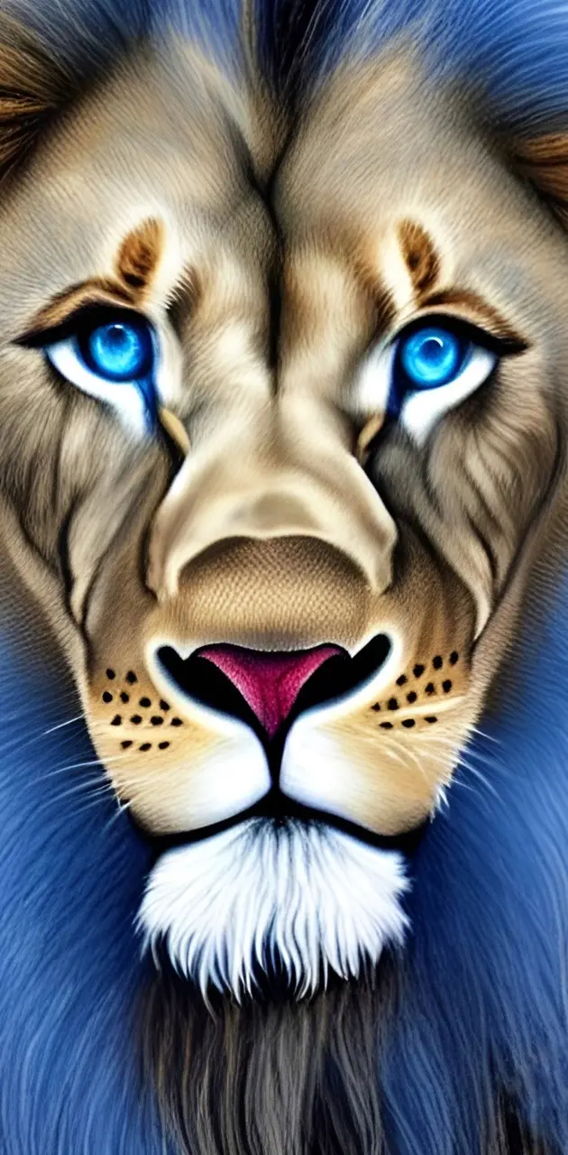 Lion with blue eyes